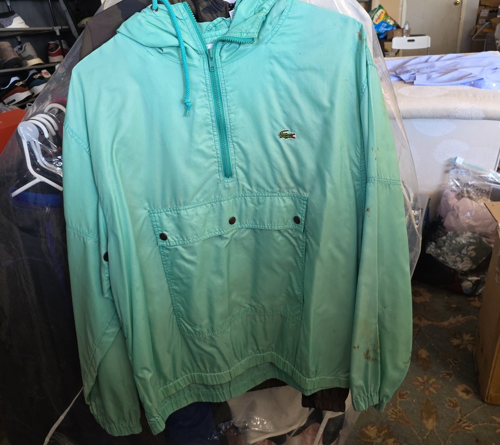 Lacoste Mint Green Lightweight Pullover Shirt Jacket